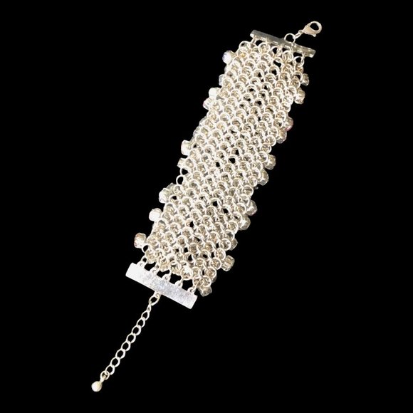 Rhinestone Bracelet Multicolor Mesh Super Blingy Bracelet - Picture 5 of 12